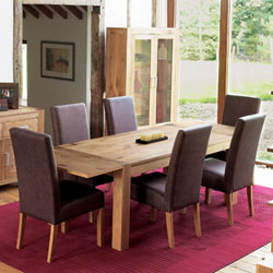 Lyon Oak Extendable Dining Table & 6 Grand