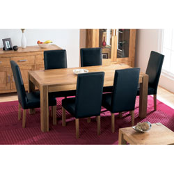 Lyon Oak Extendable Dining Table & 6 Large