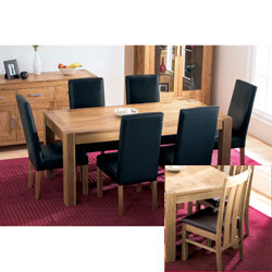 Lyon Oak Extendable Dining Table & 6 Slatted