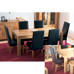 Lyon Oak Extendable Dining Table & 6 Standard