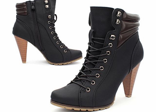 best-boots Ladies Boots Womens Shoes Lace-Up High Heels