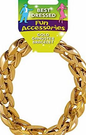 Chunky Gold Gangster Pimp Bracelet Mens Fancy Dress Jewelery