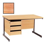 BEST Selling Budget 123cm Desk With Cable Ports-Limed Oak
