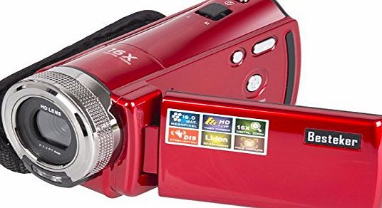 Besteker Camera Camcorders, Besteker Portable Digital Video Camcorder HD Max 16 Mega Pixels 1280*720P DV 2.7 Inches TFT LCD Screen 16X Zoom Camera Recorder (108-Black)