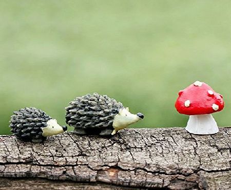 BESTIM INCUK Miniature Fairy Garden Hedgehog Mushroom Home Decoration Outdoor Decor