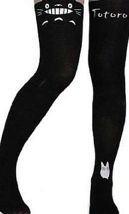 BestMall Women Cute Cat Bear Over Knee Socks Stocking Tight Hosiery Tattoo Pantyhose,Cat tail