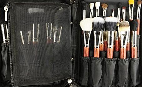 BESTOPE Professional Multifunction Makeup Brush Zipper Folio Case Cosmetic Handbag