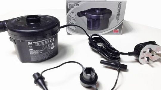 Bestway Electric air pump inflator with universal valves. 3 pin UK mains plug. Bestway branded. For AirBeds Paddling Pools and inflatable Bed Lilos