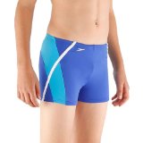 Speedo Endurance Plus Illusion Aquashort Boys Swimming Trunks (Navy/Green 28`)