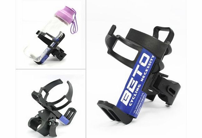 Beto Quick Release Bike Bicycle Cycle Water Bottle Holder Cage Rack on Frame Seat post handlebar (Black)