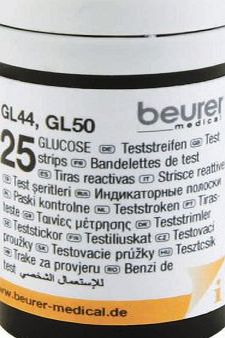 Beurer GL44/ GL50 Glucose Monitor Test Strips - 50 Piece