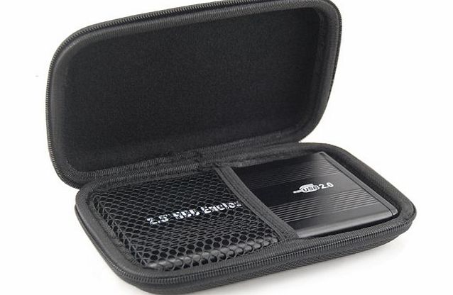 2.5`` Black Small Compact Protective EVA Case Bag Pouch for USB External Portable Hard Drive Pocket Carrying Memory Card Hard Disk