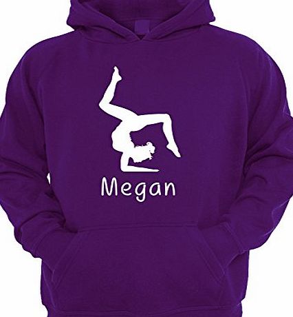 Beyondsome Girls Personalised Gymnastics Hoodie - Various Colours Available (7-8, Purple - White Print)