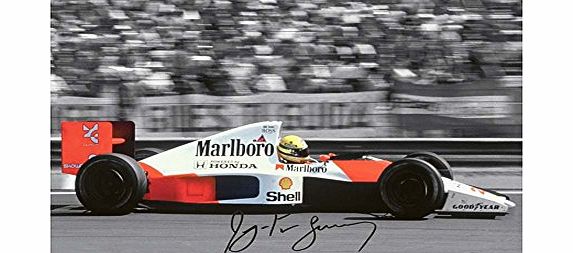 BH Ayrton Senna Autograph Signed A4 21cm x 29.7cm Photo Poster