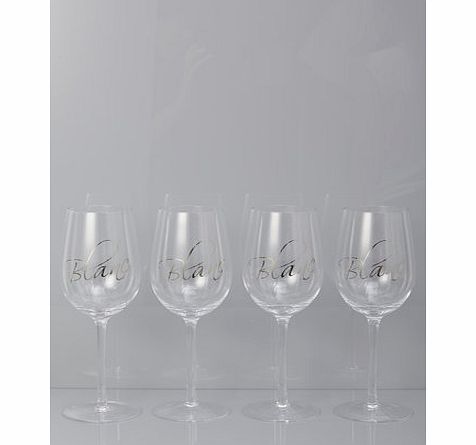 1928 Blanc Word set of 4 wine glasses, clear