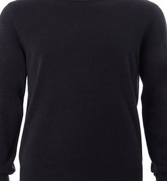 Bhs 2`` Longer Supersoft Navy Crew Neck Jumper, Blue