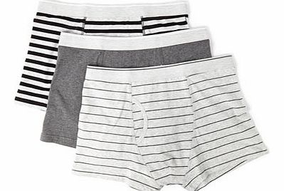 3 Pack Black and Grey Trunks, Black BR60T02ABLK