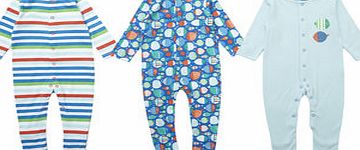 Bhs Baby Boys 3 Pack Long Sleeved Underwater Printed