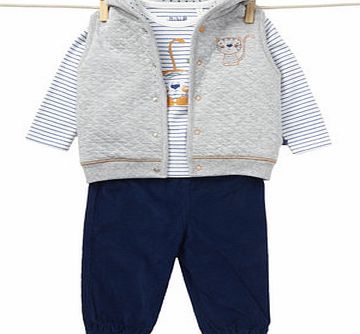 Bhs Baby Boys 3 Piece Gilet Set, grey marl 1579503941