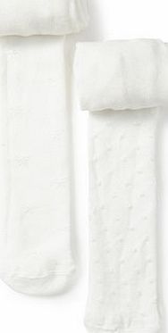 Bhs Baby Girl 2 Pack Ivory Tactel Tights, ivory