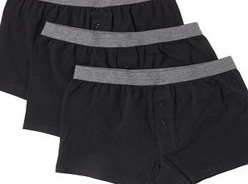 Bhs Black 3 Pack Plain Trunks, Black BR60T02XBLK