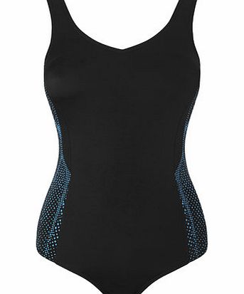 Bhs Black And Green Sport Tummy Control Swimsuit,