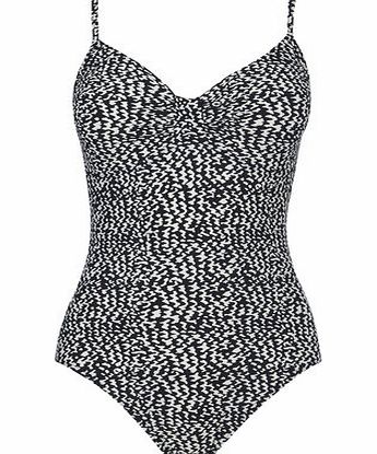 Bhs Black And Ivory Great Value Wave Print Swimsuit,
