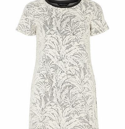 Bhs Black and Ivory Palm Print Tunic, black