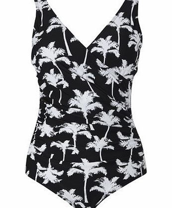 Bhs Black And White Palm Tree Tummy Control