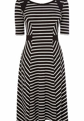 Bhs Black/Ivory Stripe Jersey Dress, black/ivory