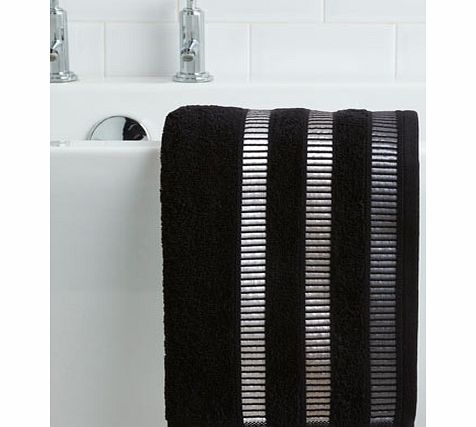 Bhs Black Linear weft hand towel, black 1925638513