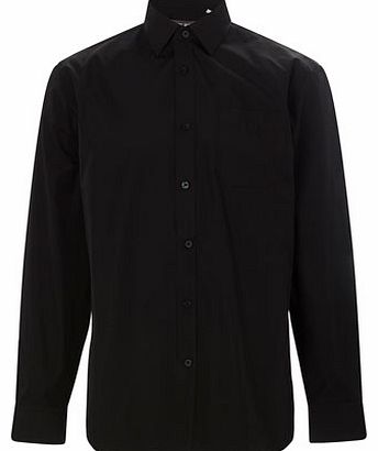 Black Long Sleeved Shirt, Black BR66T02XBLK