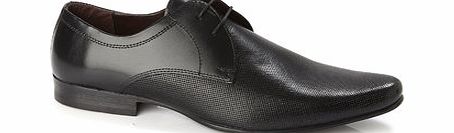 Black Perforated Laceup Shoes, black BR79F10FBLK