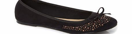 Bhs Black Pretty Embellished Bow Ballet Pump, black