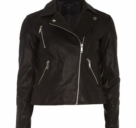 Bhs Black Stitch Panel Biker Jacket, black 19130658513