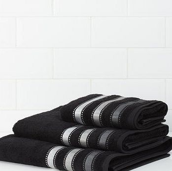 Black Stripe Weft Towels, black 1947198513