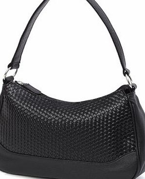 Bhs Black Weave Simple Scoop Shoulder Bag, black