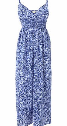 Bhs Blue And White Petal Print Kitty Maxi Dress,