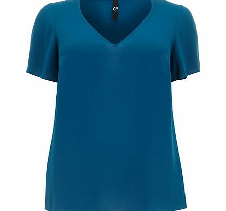 Bhs Blue Crepe Swing Top, green 12610389533