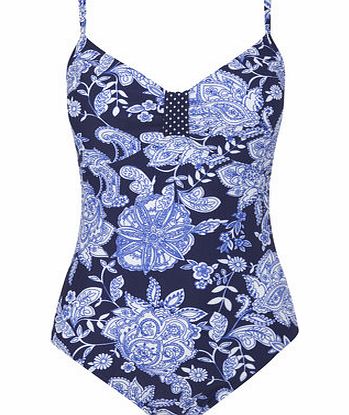 Bhs Blue Great Value Paisley Print Swimsuit, blue
