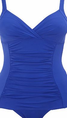 Bhs Blue Plain Tummy Control Swimsuit, Cobalt