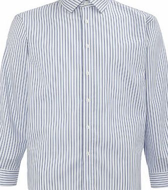 Bhs Blue Shadow Stripe Regular Fit Shirt, DUSKY BLUE
