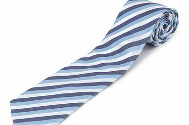 Blue White Texture Stripe Tie, Blue BR66D07CBLU