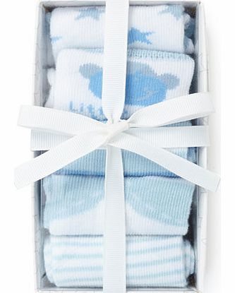 Boys 5 Pack Baby Boys Socks In A Box, blue/white