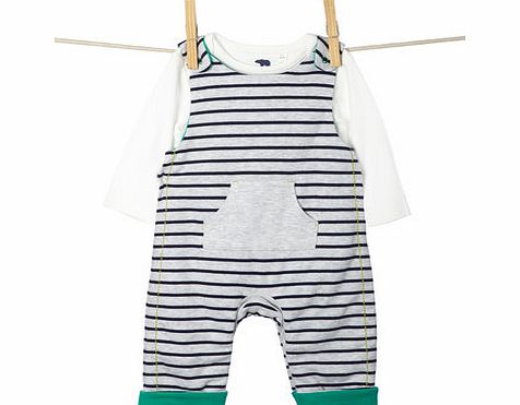 Boys Baby Boys Jersey Wadded Dungarees, grey