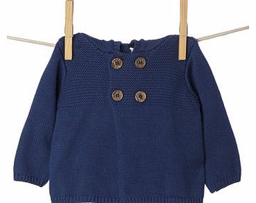 Boys Baby Boys Knitted Cardigan, dark blue