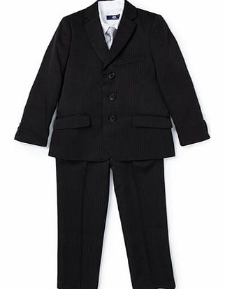 Boys Black Pin Stripe Suit, black 1602498513