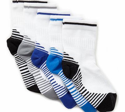 Bhs Boys Boys 5 Pack White Quick Dry Sport Socks,