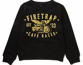 Bhs Boys Firetrap Boys Black Print Sweatshirt, black