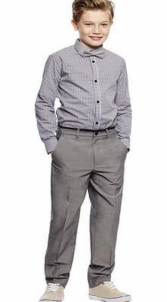 Boys Grey Panama Suit Trousers, grey 2055680870